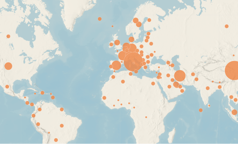 Mapa de contagiados por coronavirus en España